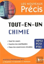 Tout-En-Un ; Chimie Mpsi, Pcsi, Ptsi