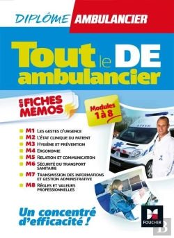 Bertrand.pt - Tout Le De - Ambulancier - Modules 1 A 8 En Fiches Memos - Dea - Revision