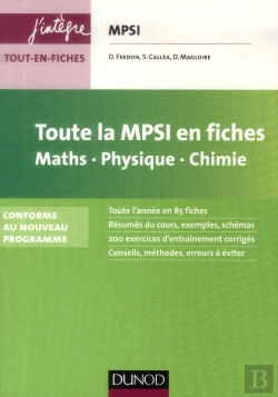 Bertrand.pt - Toute La Mpsi En Fiches ; Mathématiques, Physique, Chimie