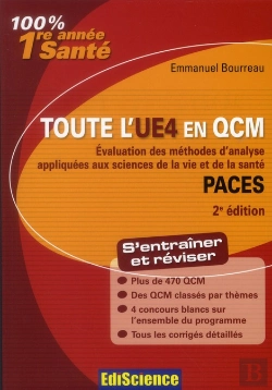 Bertrand.pt - Toute L'Ue4 En Qcm ; 1ère Année Santé ; Évaluation Des Méthodes D'Analyse Appliquées Aux Sciences De La Vie Et De La Santé (2e Édition)