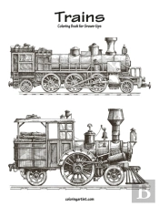 Trains Coloring Book For Grown-Ups 1