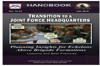 Transition To A Joint Force Headquarters: Planning Insights For Echelons Above Brigade Formations - Handbook (Lessons And Best Practices)