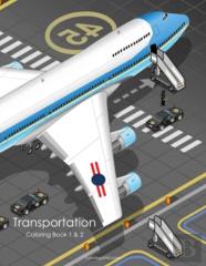 Transportation Coloring Book 1 & 2