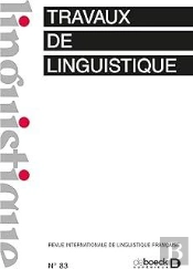 Travaux De Linguistique 2021/2 - 83 - Varia