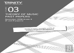 Trinity College London Theory Of Music Past Papers (Nov 2018) Grade 3