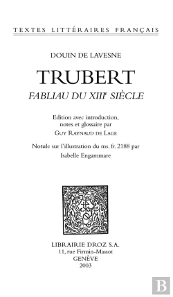 Bertrand.pt - Trubert : Fabliau Du Xiiie Siecle