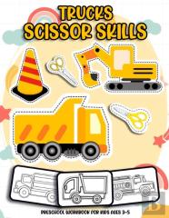 Trucks Scissor Skills Preschool Workbook For Kids
