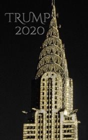 Trump-2020  Gold  Nyc Chrysler Building  Writing Drawing Journal.