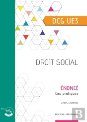 Ue3 : Droit Social ; Dcg ; Énoncé (Édition 2024)