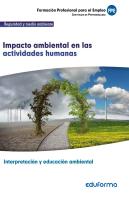 Uf0735: Impacto Ambiental En Las Actividades Humanas. Certificado De Profesionalidad Interpretación