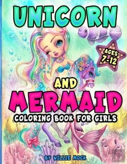Bertrand.pt - Unicorn And Mermaid Coloring Book For Girls Ages 7-12