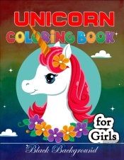 Unicorn Coloring Book For Girls Black Background