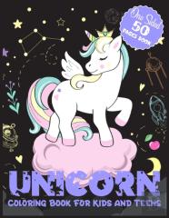 Unicorn Coloring Book For Kids And Teens One Sided 50 Pages Book