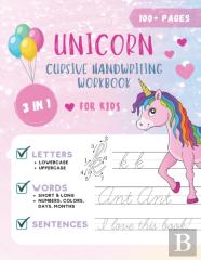 Unicorn Cursive Handwriting Workbook For Kids