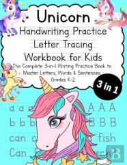Unicorn Handwriting Practice Letter Tracing Workbook For Kids