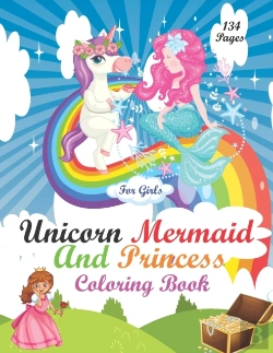 Bertrand.pt - Unicorn Mermaid And Princess  Coloring Book For Girls