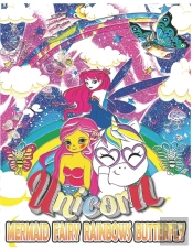 Unicorn Mermaid Fairy Rainbows Butterfly, Coloring Book For Kids 3-5