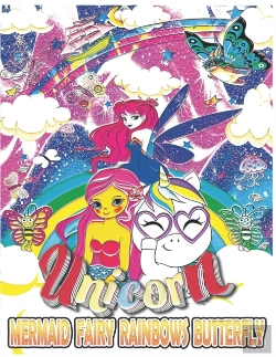 Bertrand.pt - Unicorn Mermaid Fairy Rainbows Butterfly, Coloring Book For Kids 3-5