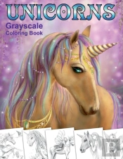 Unicorns. Grayscale Coloring Book: Color