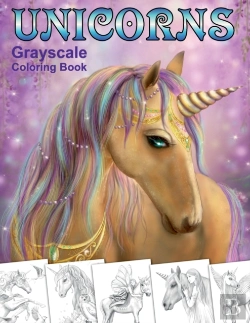 Bertrand.pt - Unicorns. Grayscale Coloring Book: Color