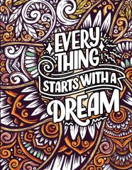 Unique Inspirational Relaxing Quotes Coloring Mandala