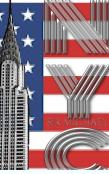Usa American Flag Iconic Chrysler Building New York City Sir Michael Huhn Artist Drawing Journal