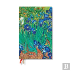 Bertrand.pt - Van Goghâ€™S Irises Maxi 12-Month Horizontal Softcover Flexi Dayplanner 2025 (Elastic Band Closure)