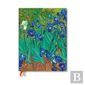 Van Goghâ€™S Irises Ultra 18-Month Vertical Hardback Dayplanner 2025 (Elastic Band Closure)