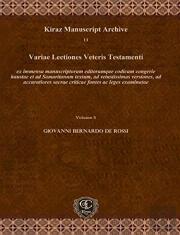 Variae Lectiones Veteris Testamenti (Vol 1)