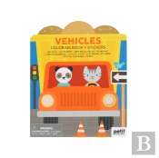 Vehicles Coloring Book + Stickers