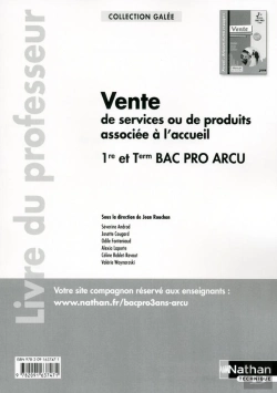 Bertrand.pt - Vente De Services Ou De Produits Associée À L'Accueil - 1re/Tle Bac Pro Arcu Galée Professeur