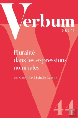 Bertrand.pt - Verbum, 2022/N 1. Pluralite Dans Les Expressions Nominales