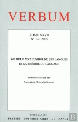 Bertrand.pt - Verbum, N 1-2/2005. Wilhem Von Humboldt, Les Langues Et Sa Theorie Du  Langage