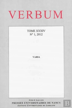 Bertrand.pt - Verbum, N 1/2012. T.Xxxiv. Varia