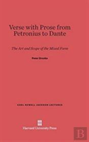 Verse With Prose From Petronius To Dante