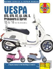 Vespa Gts, Gtv, Gt, Lx, Lxv, S, Primavera & Sprint (05 - 18)