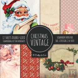 Bertrand.pt - Vintage Christmas Scrapbook Paper Pad 8x8 Scrapbooking Kit For Papercrafts, Cardmaking, Diy Crafts, Holiday Theme, Retro Design