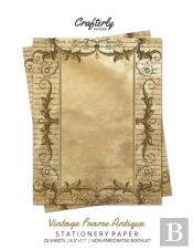 Vintage Frame Antique Stationery Paper