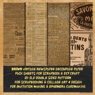 Vintage Newspaper Decoupage Paper Pack Sheets For Scrapbook &Diy Craft 20 Old Double Sided Pattern For Scrapbooking &Collage Art 4 Design For Invitation Making & Ephemera Cardmaking