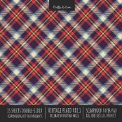 Vintage Plaid 1 Scrapbook Paper Pad 8x8 Scrapbooking Kit For Cardmaking Gifts, Diy Crafts, Printmaking, Papercrafts, Decorative Pattern Pages