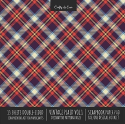 Bertrand.pt - Vintage Plaid 1 Scrapbook Paper Pad 8x8 Scrapbooking Kit For Cardmaking Gifts, Diy Crafts, Printmaking, Papercrafts, Decorative Pattern Pages