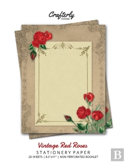 Bertrand.pt - Vintage Red Roses Stationery Paper