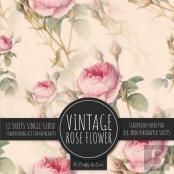 Vintage Rose Flower Scrapbook Paper Pad