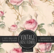 Vintage Rose Flower Scrapbook Paper Pad