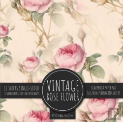 Bertrand.pt - Vintage Rose Flower Scrapbook Paper Pad