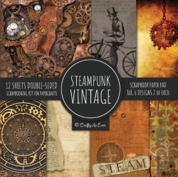 Bertrand.pt - Vintage Steampunk Scrapbook Paper Pad 8x8 Scrapbooking Kit For Papercrafts, Cardmaking, Diy Crafts, Old Retrofuturistic Theme, Vintage Design