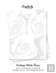 Vintage White Roses Stationery Paper
