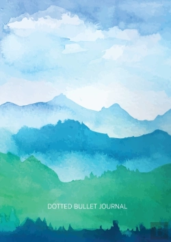 Bertrand.pt - Watercolor Blue & Green Hills - Dotted Bullet Journal