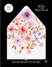 Watercolor Flowers Envelope Liners Euro Flap 5x7 With Floral Design