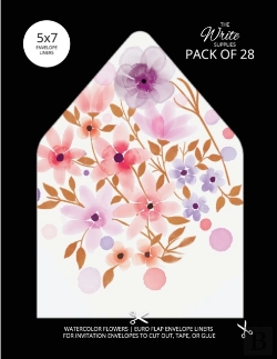 Bertrand.pt - Watercolor Flowers Envelope Liners Euro Flap 5x7 With Floral Design